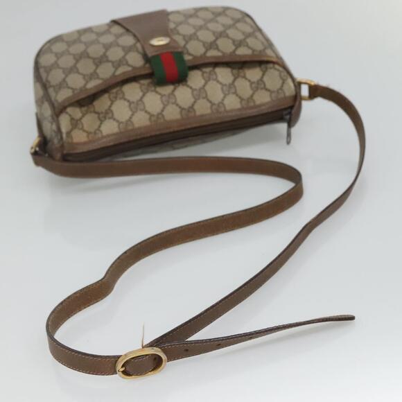 GUCCI GG Supreme Web Sherry Line Bag Pvc Beige Gold 89 02 032 - Picture 7 of 16
